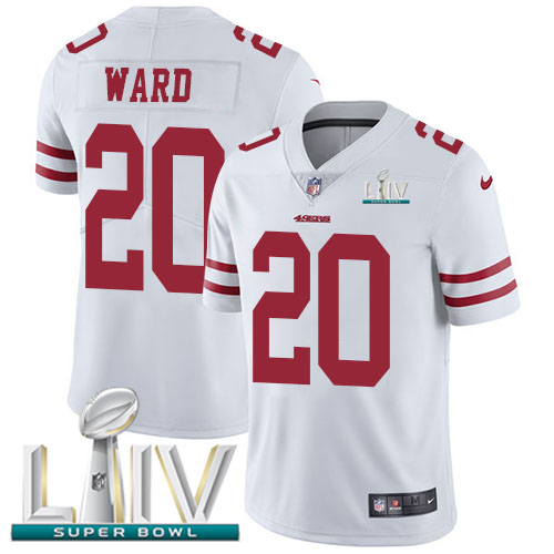 San Francisco 49ers Nike #20 Jimmie Ward White Super Bowl LIV 2020 Youth Stitched NFL Vapor Untouchable Limited Jersey->youth nfl jersey->Youth Jersey